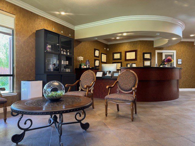Classy waiting area at Hollister Family dental & Implant Center